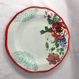 Pioneer Woman Bold Floral Pattern Red Replacement Stoneware Dinner Plate 10.5"